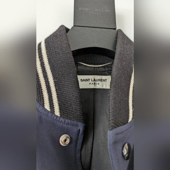 SAINT LAURENT Teddy Jacket in Navy Gabardine Wool (Size 46) - Picture 5 of 9